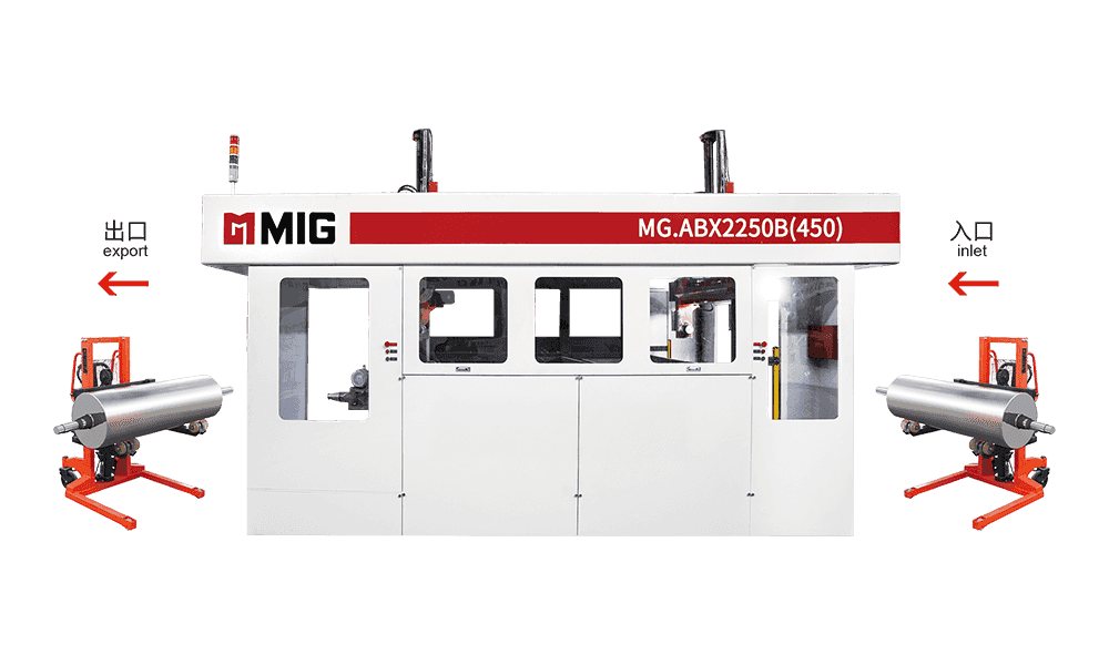 MG.ABX2250B (450) mesin cuci pelat lebar lengan ganda dengan poros (masuk dan keluar dari truk pencetakan)